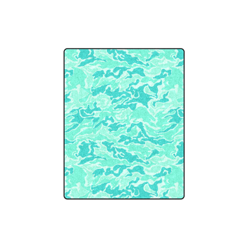 Camo Turquoise Camouflage Pattern Print Blanket 40"x50"