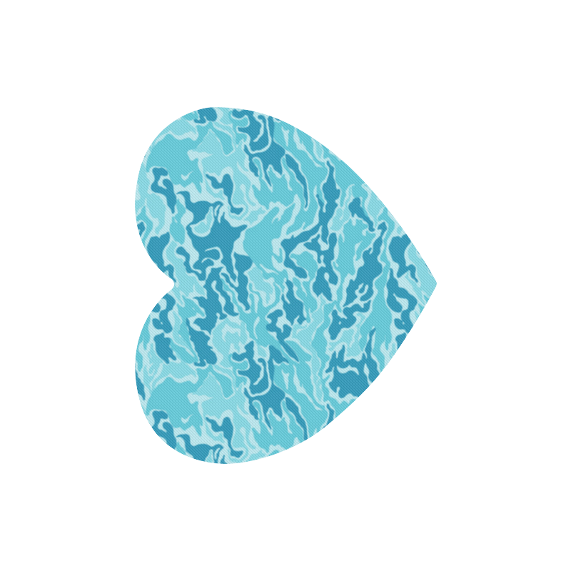 Camo Blue Camouflage Pattern Print Heart-shaped Mousepad