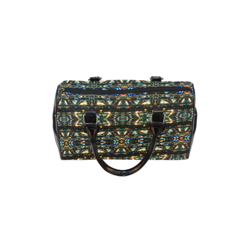 Glitzy Sparkly Mystic Festive Black Glitter Ornament Pattern Boston Handbag (Model 1621)