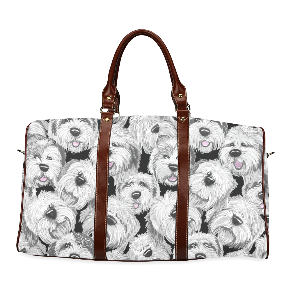 Old English Sheepdog show bag Black Waterproof Travel Bag/Large (Model 1639)