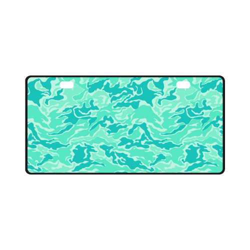 Camo Turquoise Camouflage Pattern Print License Plate