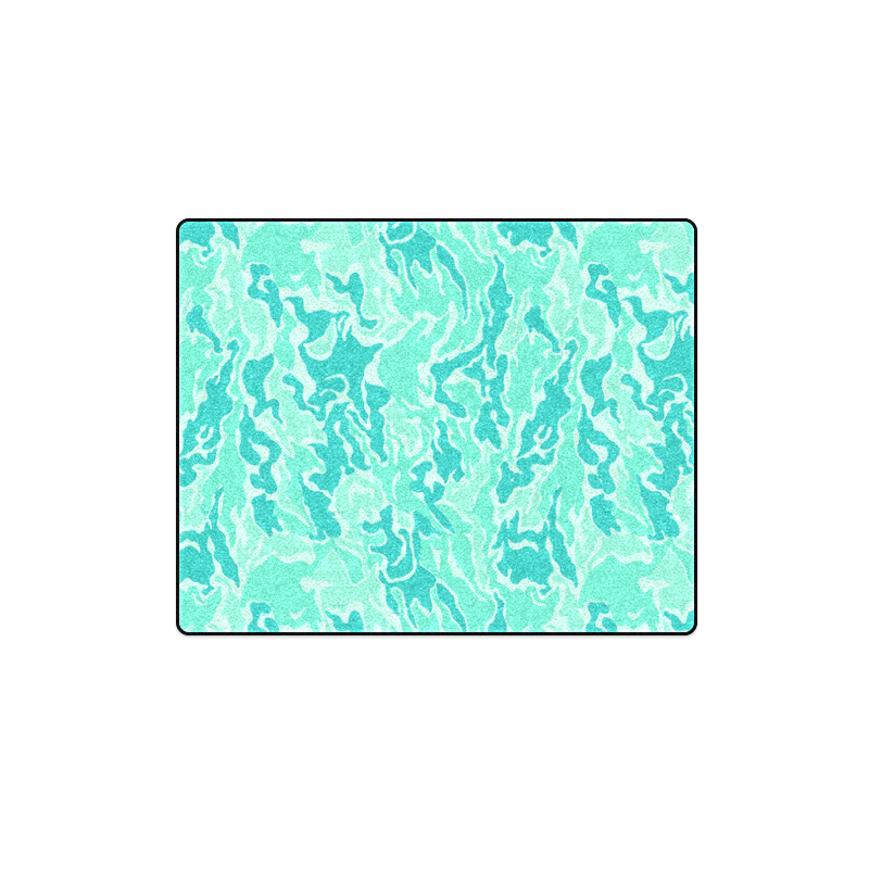 Camo Turquoise Camouflage Pattern Print Blanket 40"x50"