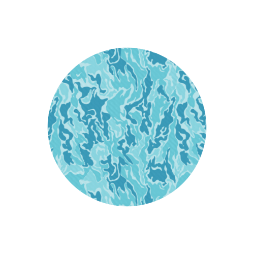 Camo Blue Camouflage Pattern Print Round Mousepad