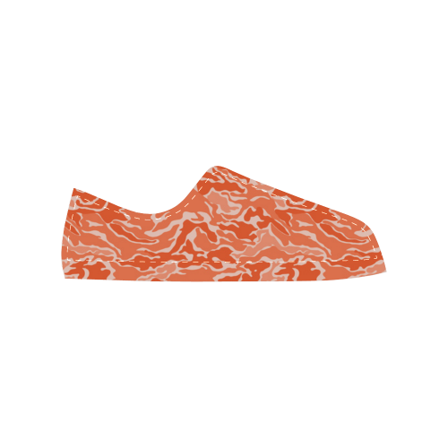 Camo Orange Camouflage Pattern Print Women's Classic Canvas Shoes (Model 018)