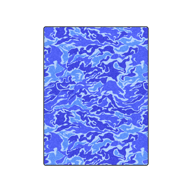 Camo Blue Camouflage Pattern Print Blanket 50"x60"