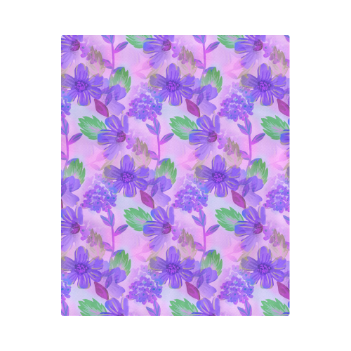 Purple Flowers Duvet Cover 86"x70" ( All-over-print)