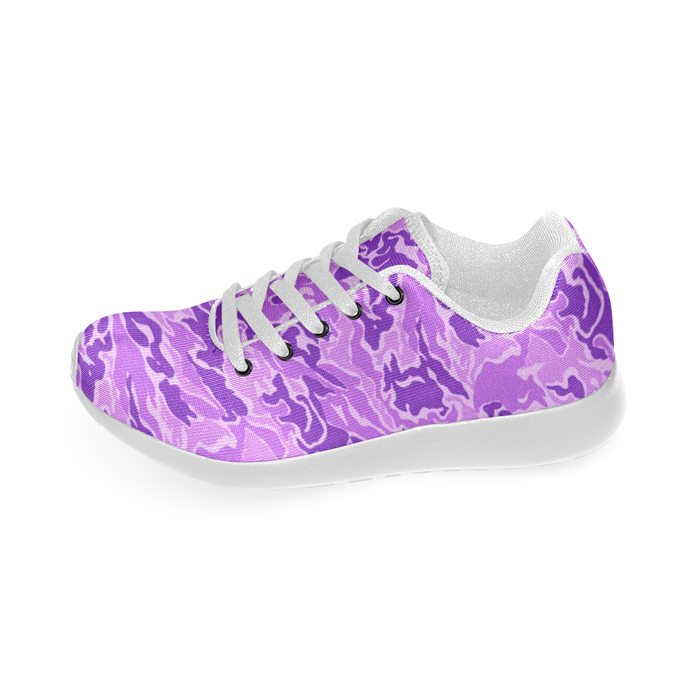 Camo Purple Camouflage Pattern Print Women’s Running Shoes (Model 020)