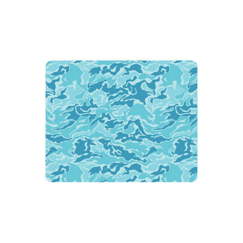 Camo Blue Camouflage Pattern Print Rectangle Mousepad