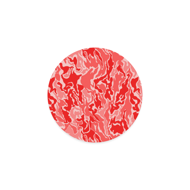 Camo Red Camouflage Pattern Print Round Coaster