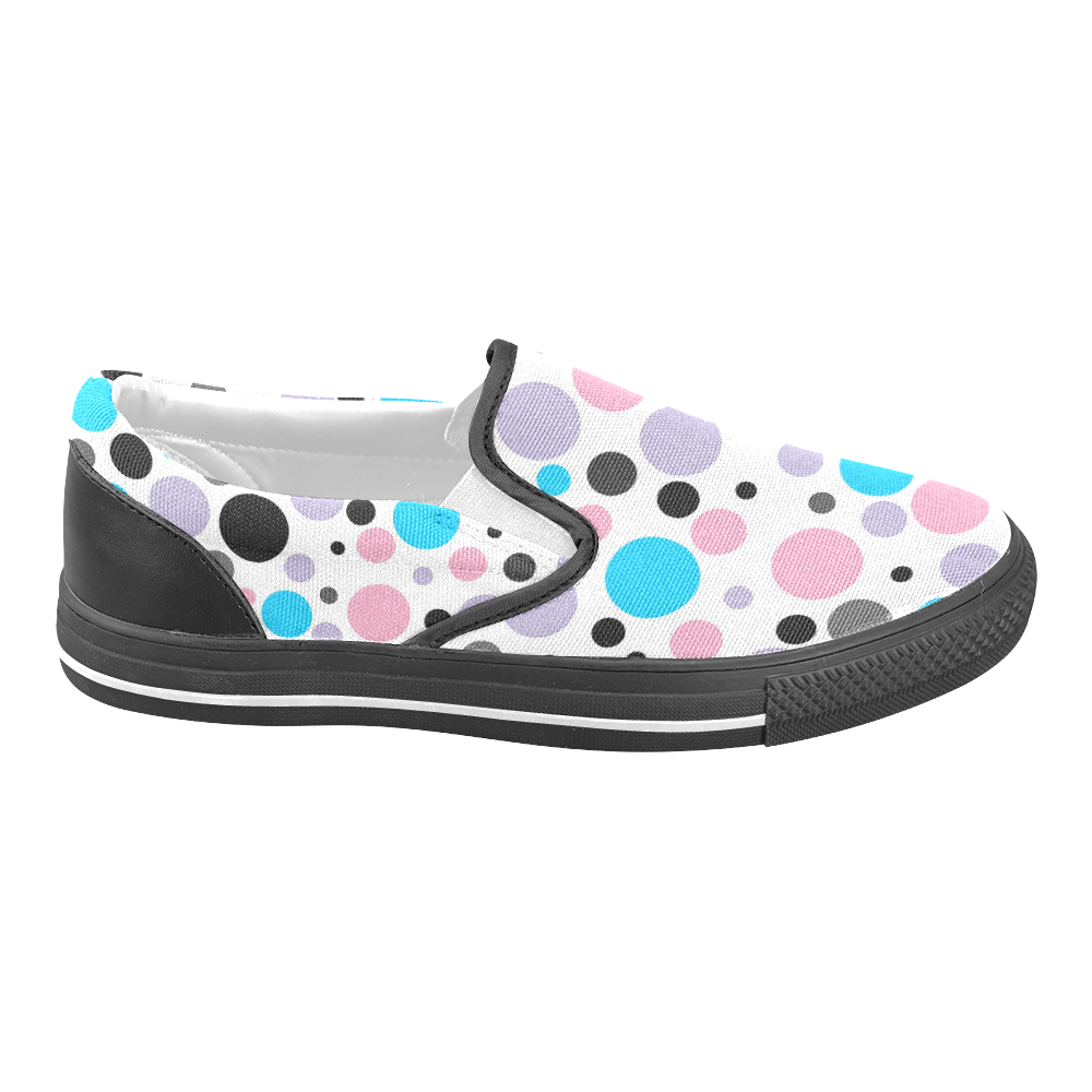 Confetti Polka Dots Women's Unusual Slip-on Canvas Shoes (Model 019)