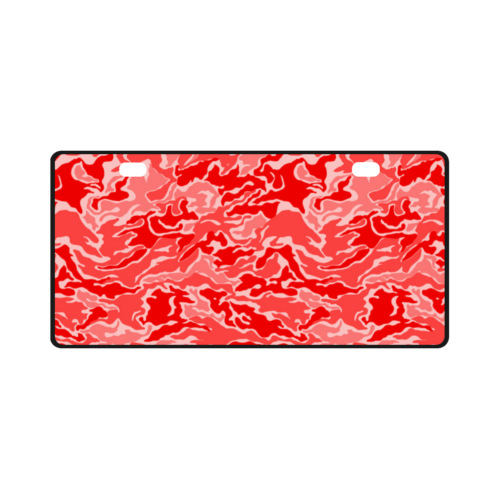 Camo Red Camouflage Pattern Print License Plate