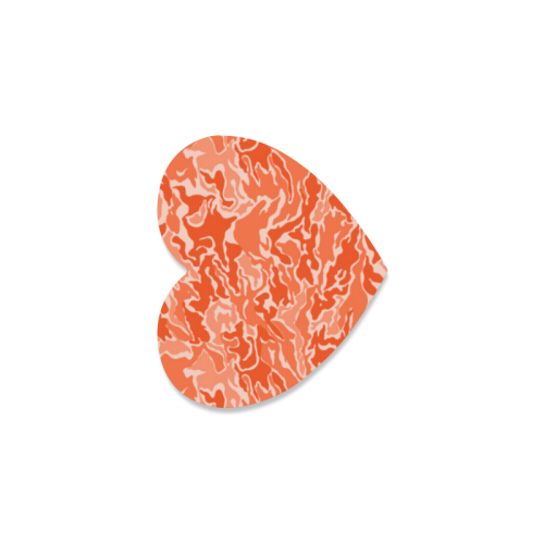 Camo Orange Camouflage Pattern Print Heart Coaster