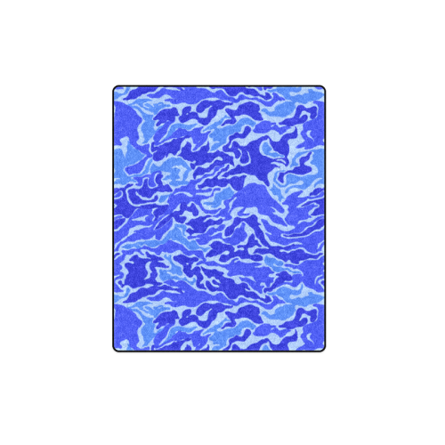 Camo Blue Camouflage Pattern Print Blanket 40"x50"