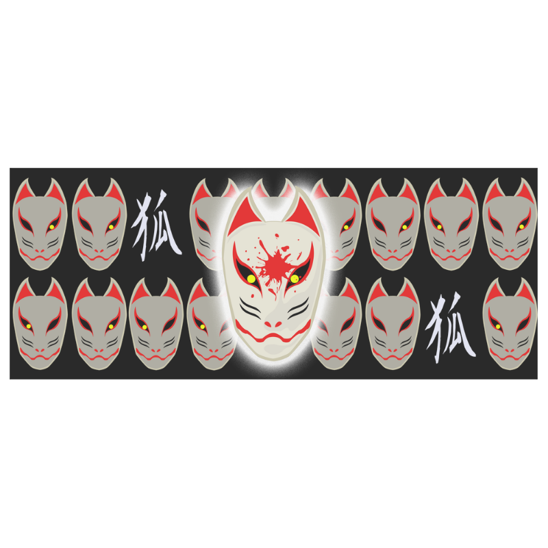 Japanese Fox Mask Custom Morphing Mug