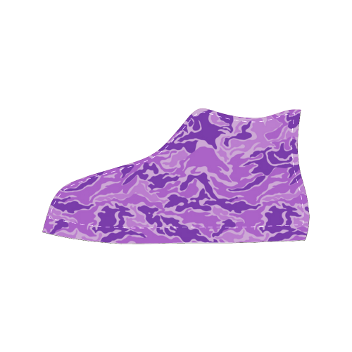 Camo Purple Camouflage Pattern Print Women's Classic High Top Canvas Shoes (Model 017)
