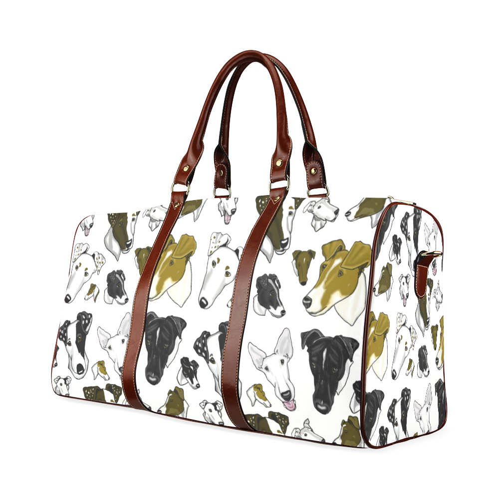 Smooth Fox Terrier Show bag white Waterproof Travel Bag/Large (Model 1639)