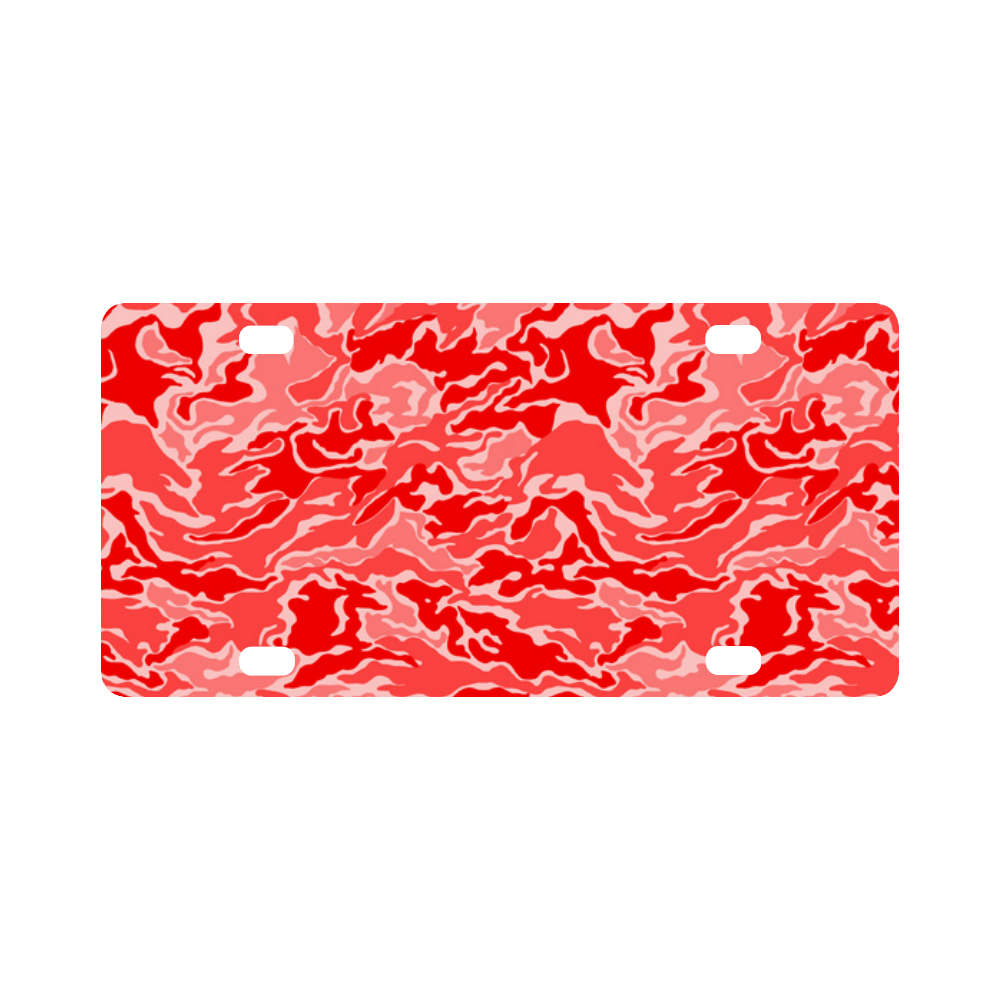 Camo Red Camouflage Pattern Print Classic License Plate