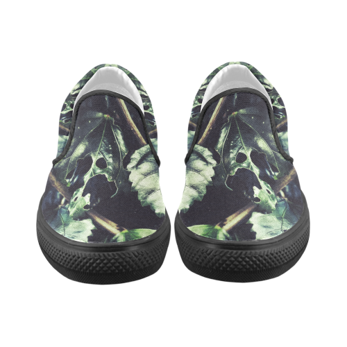 Leaves Men's Unusual Slip-on Canvas Shoes (Model 019)