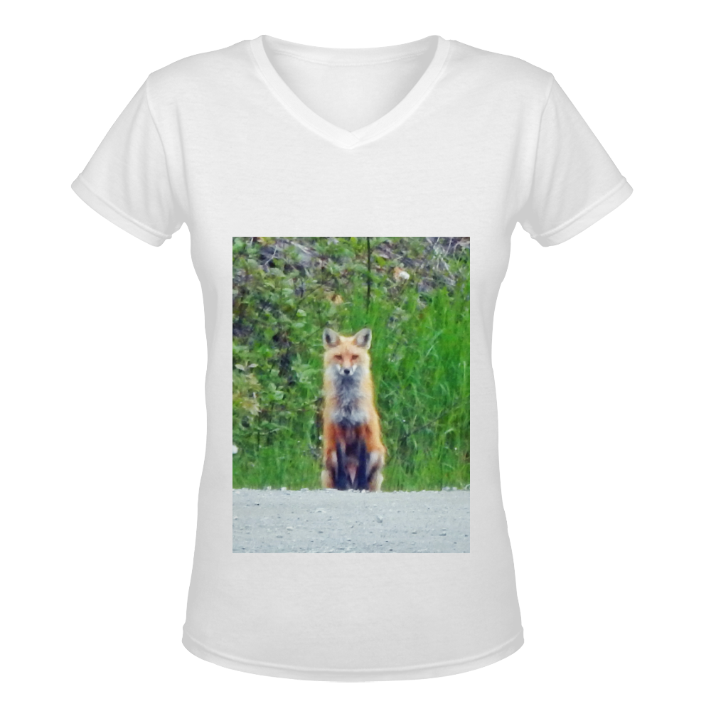 Red Fox Women's Deep V-neck T-shirt (Model T19)