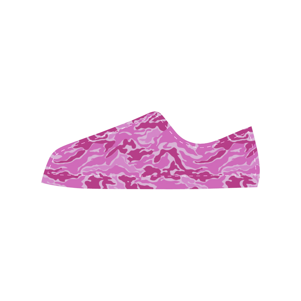 Camo Pink Camouflage Pattern Print Women's Classic Canvas Shoes (Model 018)