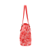 Dandelion Black Pattern Print Leather Tote Bag
