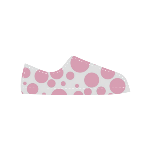 Pink Polka Dot Women's Classic Canvas Shoes (Model 018)
