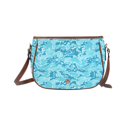 Camo Blue Camouflage Pattern Print Saddle Bag/Large (Model 1649)