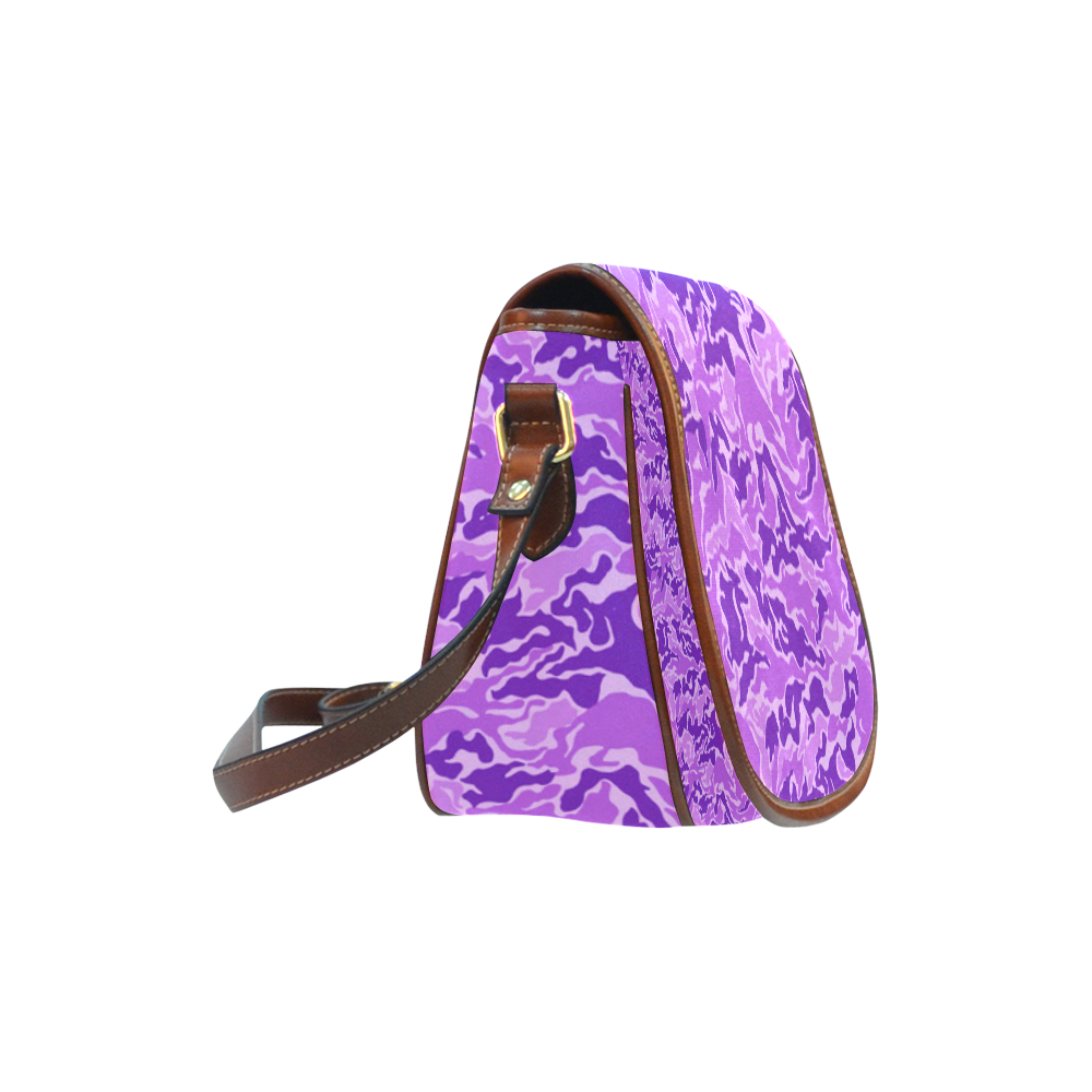 Camo Purple Camouflage Pattern Print Saddle Bag/Small (Model 1649) Full Customization