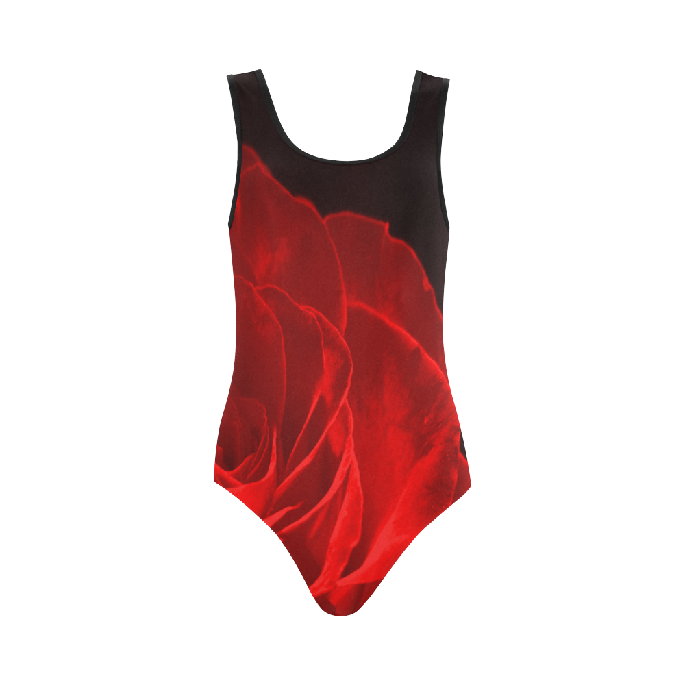 A Rose Red Vest One Piece Swimsuit (Model S04)