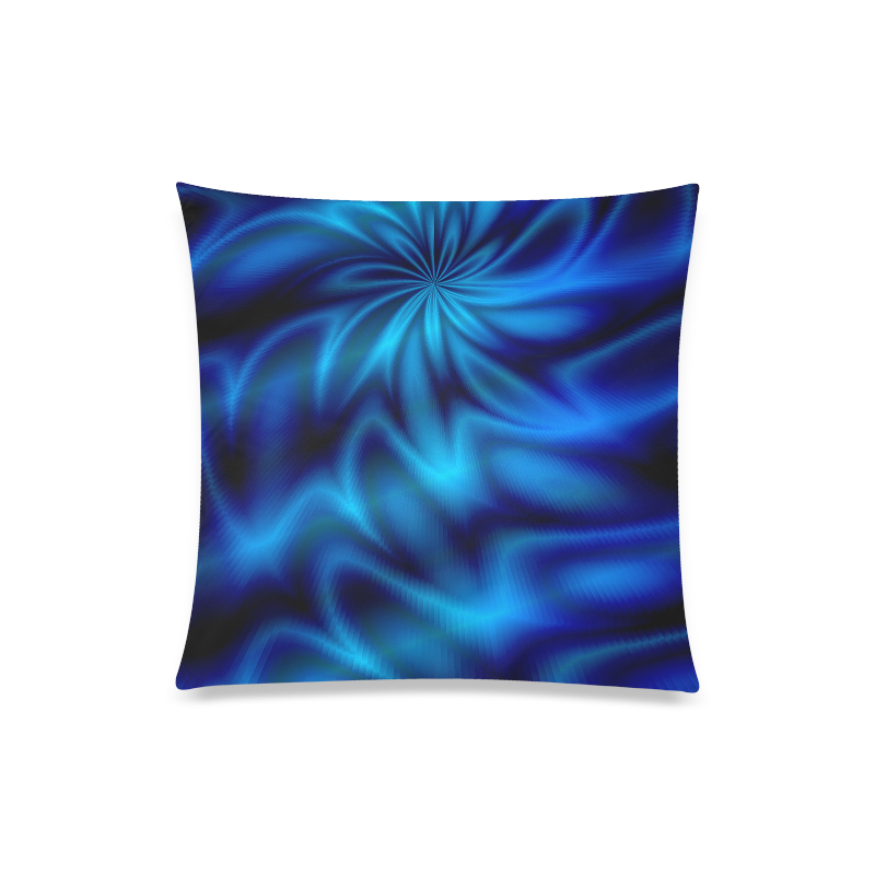 Blue Shiny Swirl Custom Zippered Pillow Case 20"x20"(Twin Sides)