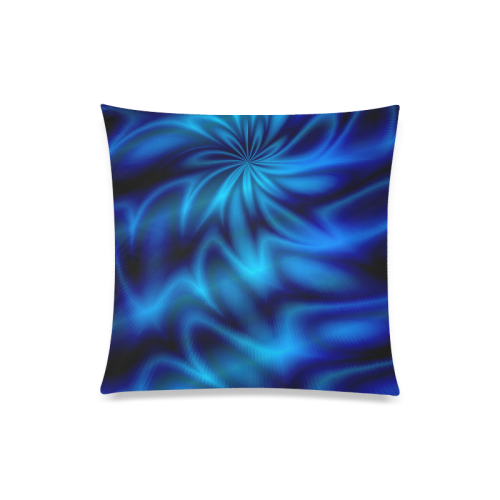 Blue Shiny Swirl Custom Zippered Pillow Case 20"x20"(Twin Sides)