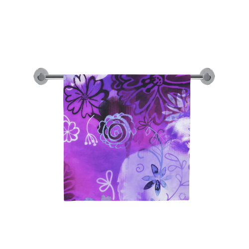 Urban Purple Flowers Bath Towel 30"x56"