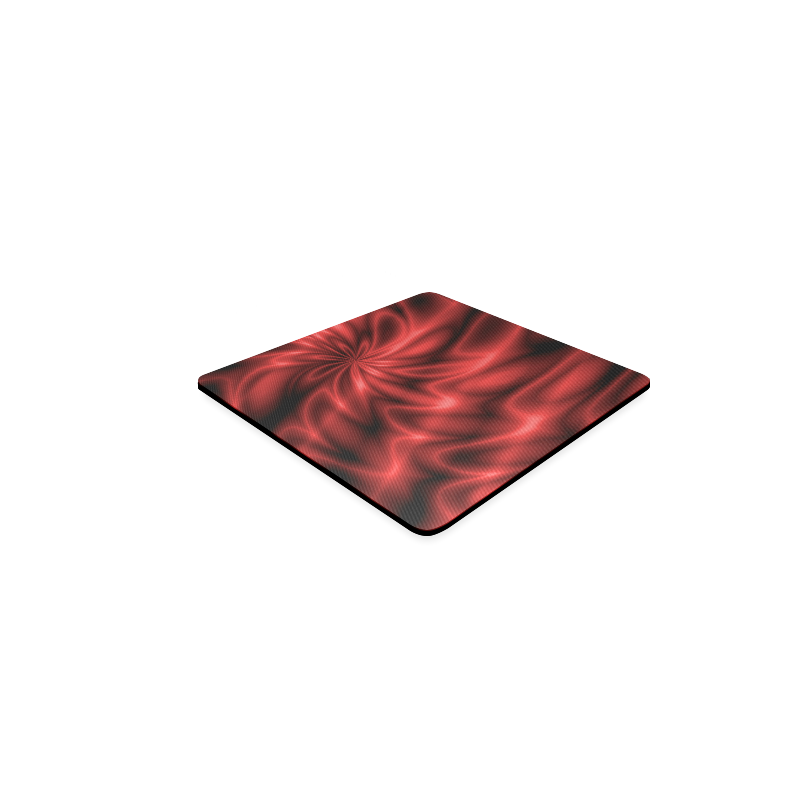 Red Shiny Swirl Square Coaster