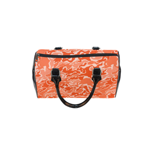 Camo Orange Camouflage Pattern Print Boston Handbag (Model 1621)