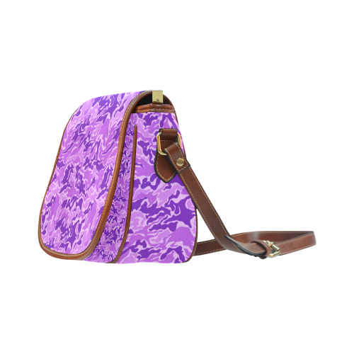 Camo Purple Camouflage Pattern Print Saddle Bag/Large (Model 1649)