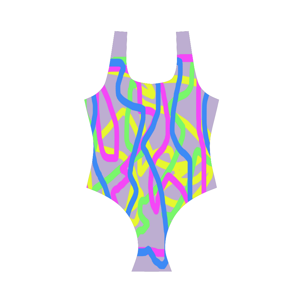 Pop Art Н Vest One Piece Swimsuit (Model S04)