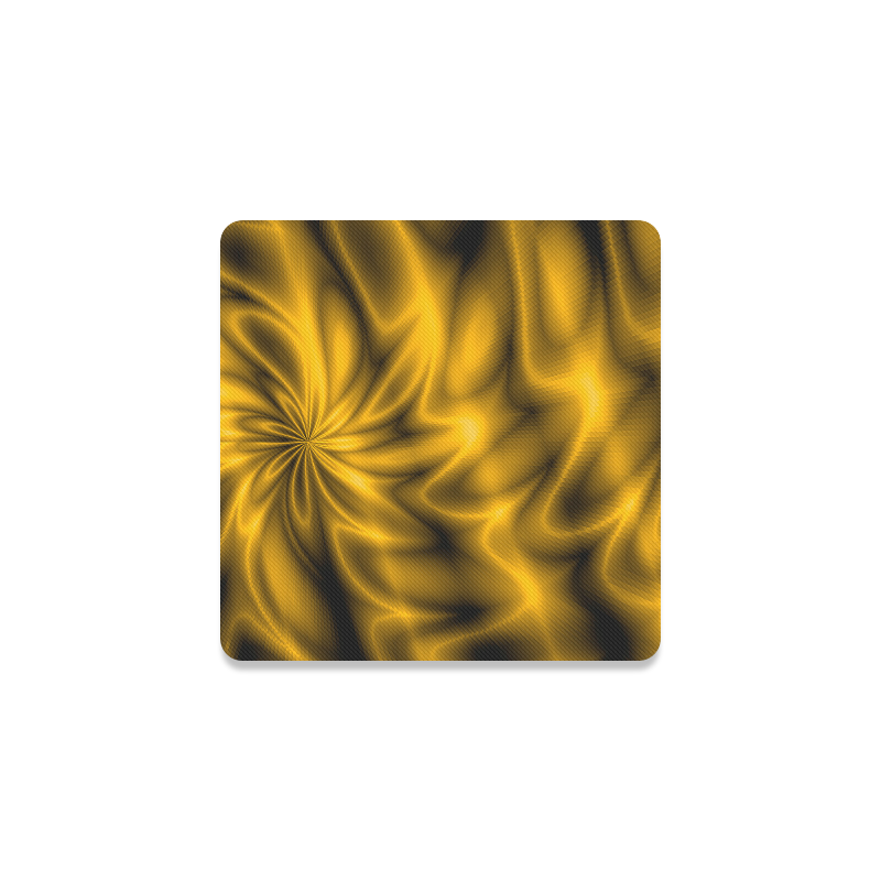 Golden Shiny Swirl Square Coaster