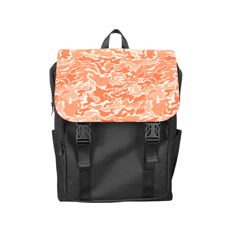 Camo Orange Camouflage Pattern Print Casual Shoulders Backpack (Model 1623)