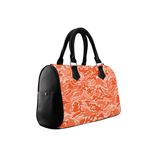 Camo Orange Camouflage Pattern Print Boston Handbag (Model 1621)