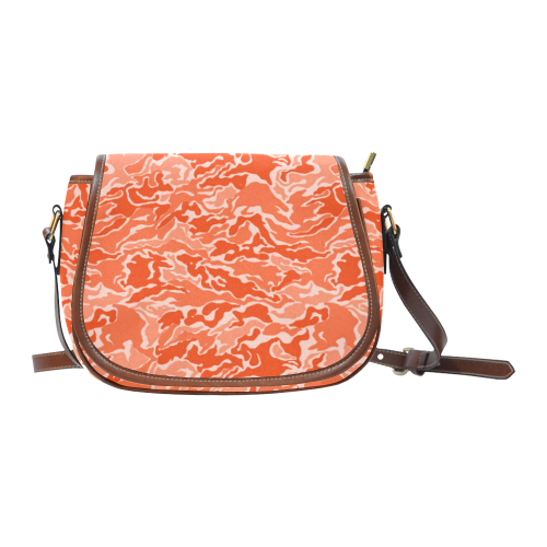 Camo Orange Camouflage Pattern Print Saddle Bag/Large (Model 1649)