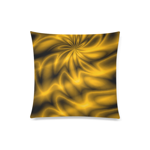 Golden Shiny Swirl Custom Zippered Pillow Case 20"x20"(Twin Sides)