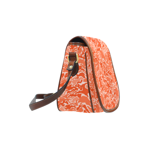 Camo Orange Camouflage Pattern Print Saddle Bag/Large (Model 1649)