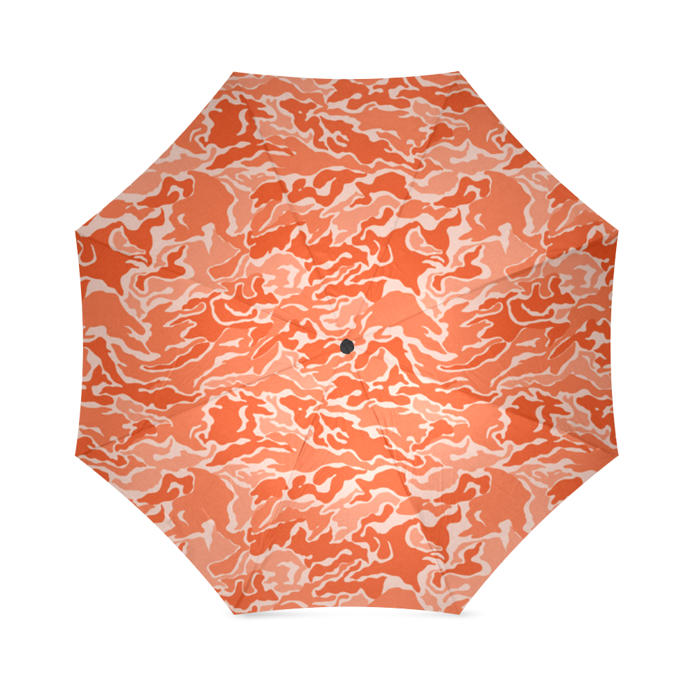 Camo Orange Camouflage Pattern Print Foldable Umbrella (Model U01)