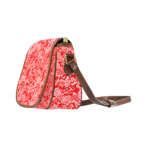 Camo Red Camouflage Pattern Print Saddle Bag/Small (Model 1649) Full Customization