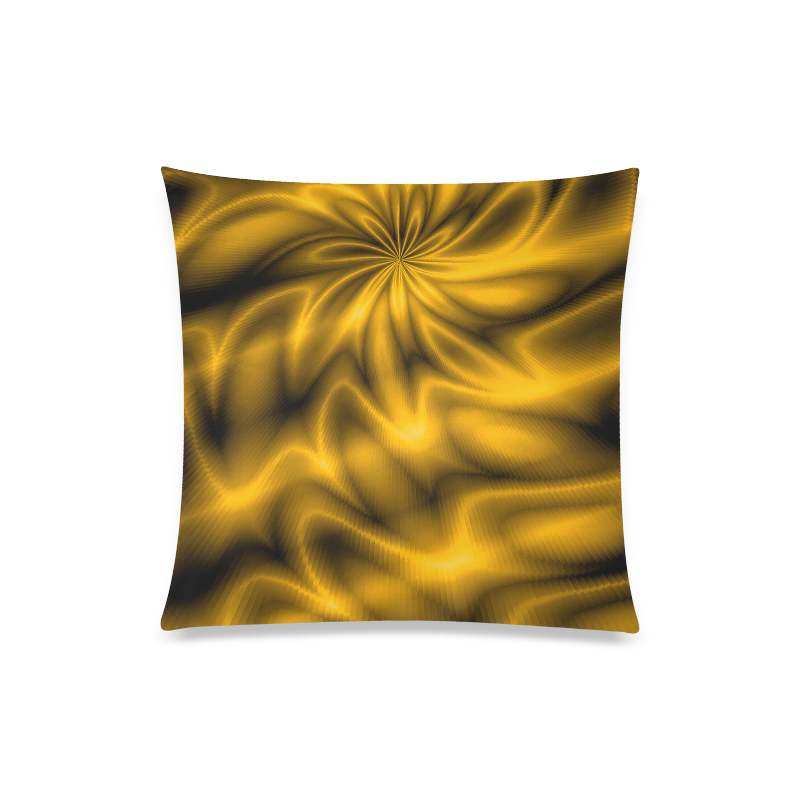 Golden Shiny Swirl Custom Zippered Pillow Case 20"x20"(Twin Sides)