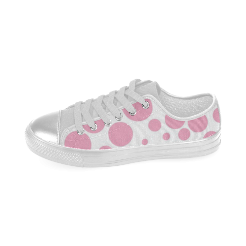 Pink Polka Dot Women's Classic Canvas Shoes (Model 018)