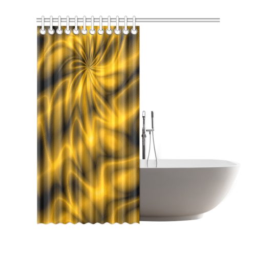 Golden Shiny Swirl Shower Curtain 72"x72"