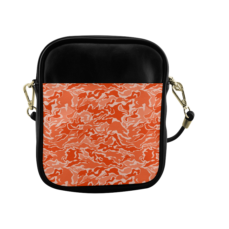 Camo Orange Camouflage Pattern Print Sling Bag (Model 1627)