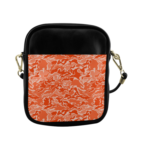 Camo Orange Camouflage Pattern Print Sling Bag (Model 1627)