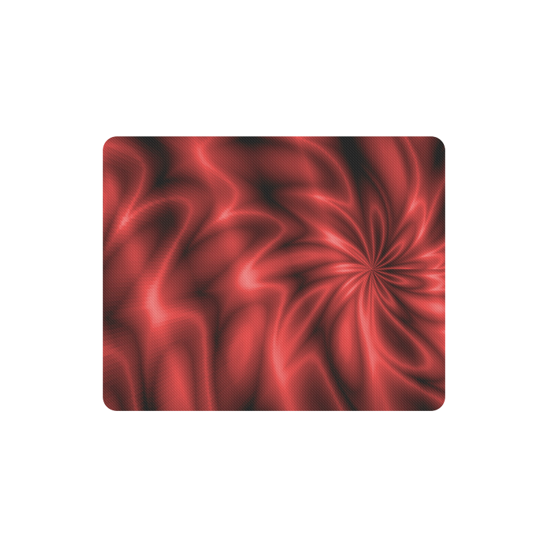 Red Shiny Swirl Rectangle Mousepad